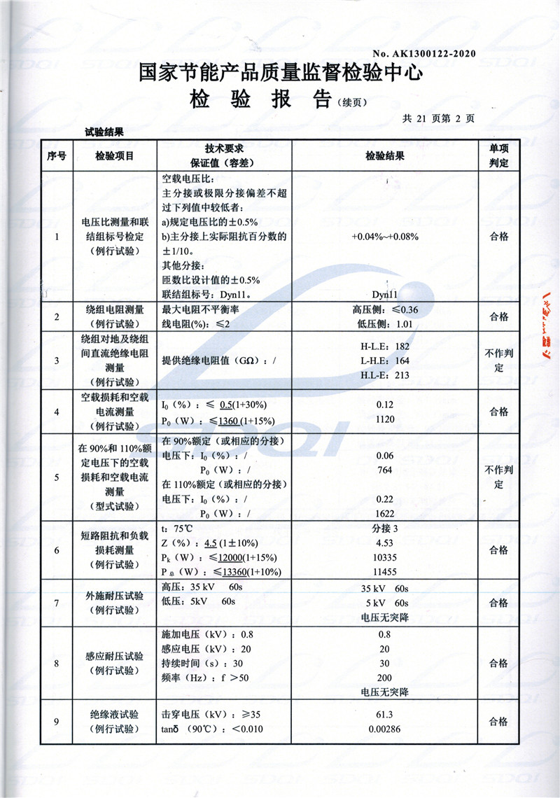 高低压试验报告-S11-1250长葛长葛长葛油浸式变压器-2.jpg